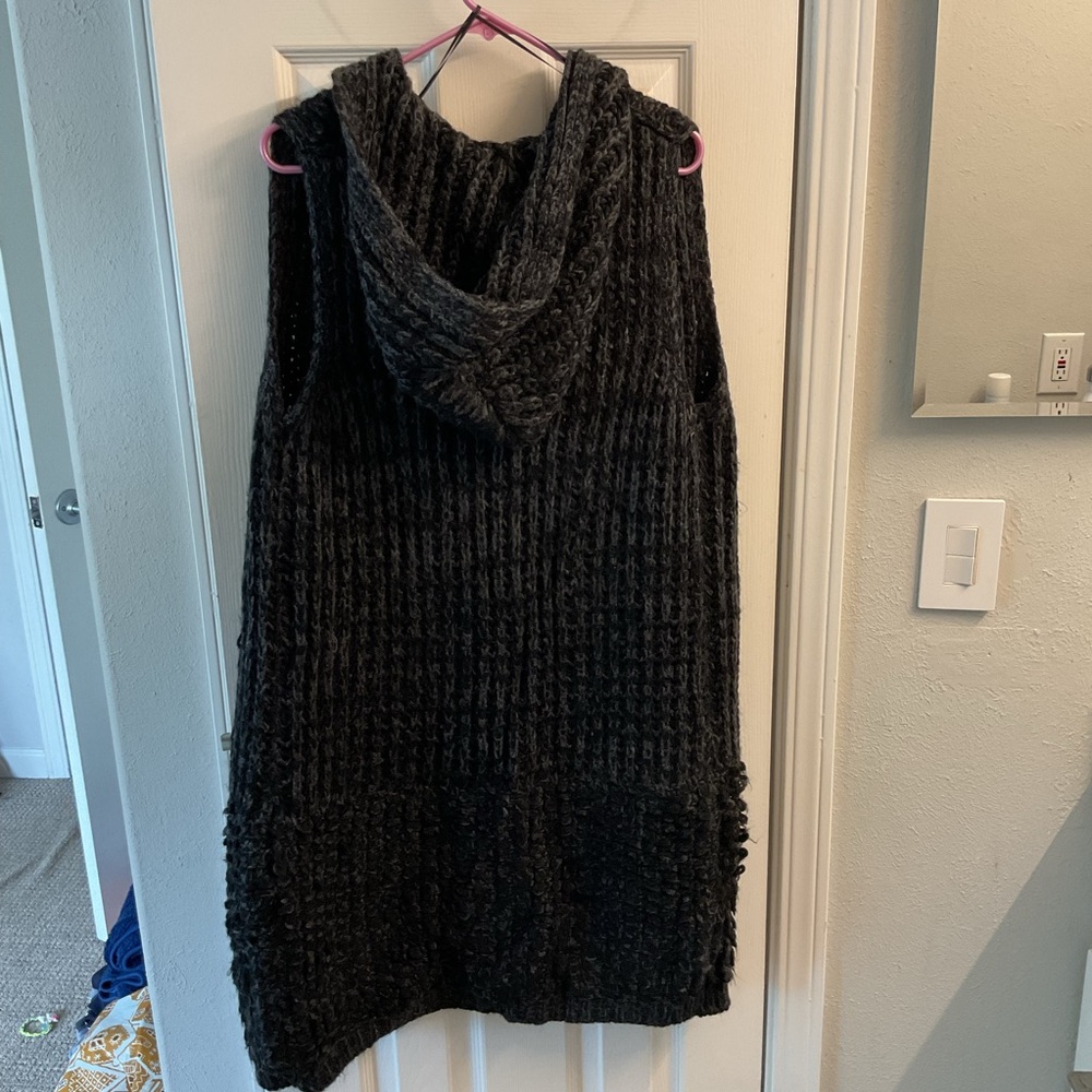 Cocogio Italian wool blend Cozy Hooded Knit Cardigan small euc boho festival - Picture 2 of 5